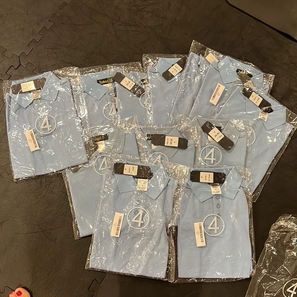 12 size 4 boys blue collared shirts
